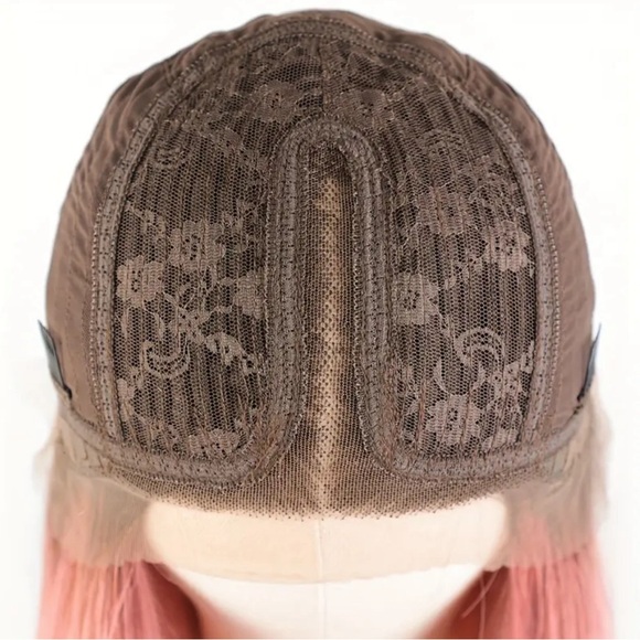 200% Density 18” #4/Pink Straight Human Hair Colored Wig - Picture 4 of 10